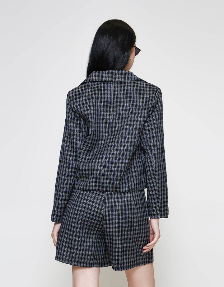 ZES Houndstooth Blazer Wanita MPROW009
