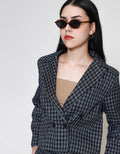 ZES Houndstooth Blazer Wanita MPROW009
