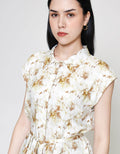 ZES Abstract Print Sleeveless With Belt Kemeja Wanita MPRWT013