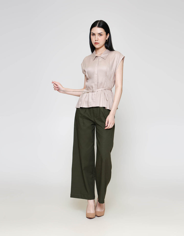 ZES Sleeveless With Belt Kemeja Wanita MPRWT014