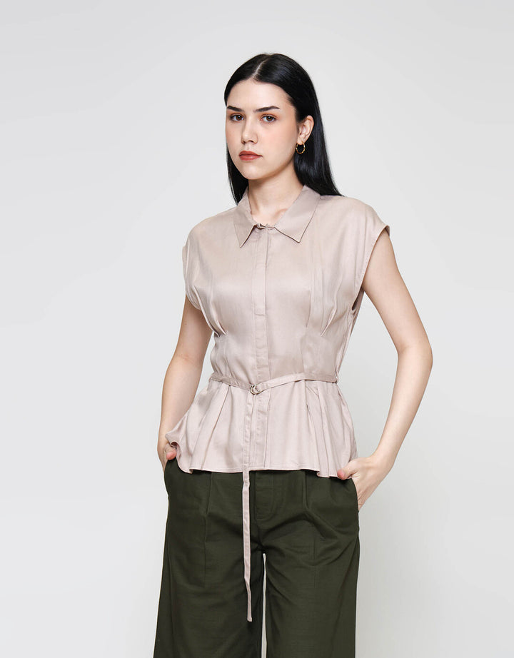 ZES Sleeveless With Belt Kemeja Wanita MPRWT014