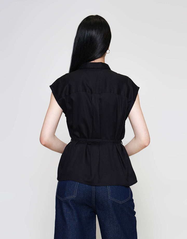 ZES Sleeveless With Belt Kemeja Wanita MPRWT014