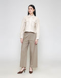 ZES Boxy Linen Look Jaket Wanita MASOW001