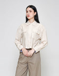 ZES Boxy Linen Look Jaket Wanita MASOW001