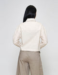 ZES Boxy Linen Look Jaket Wanita MASOW001