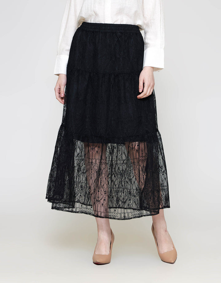 ZES Simply Long Lace Rok Midi Wanita MASWB012