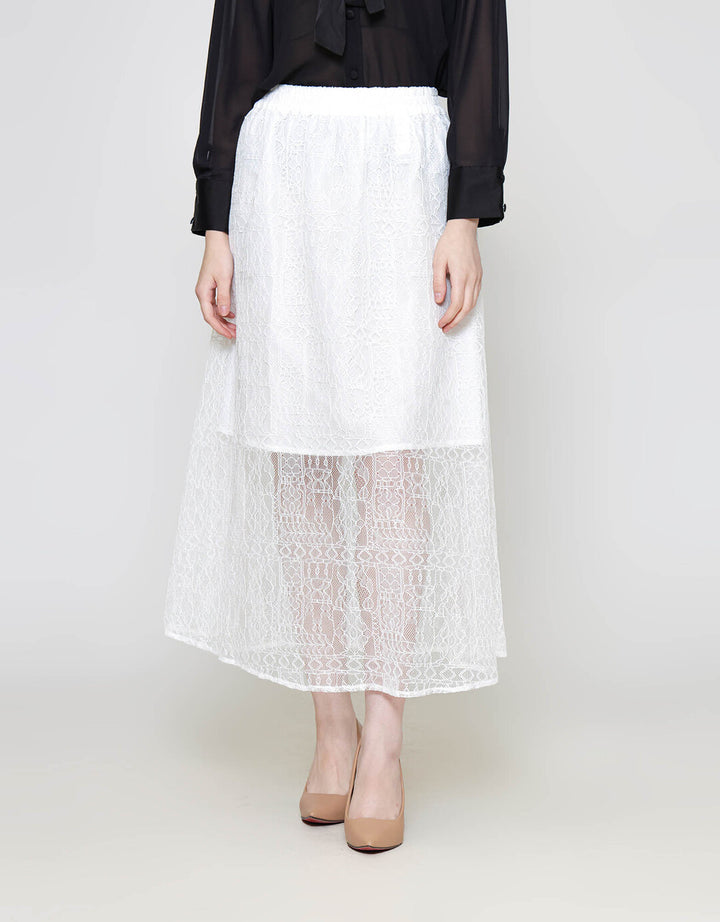 ZES Long Lace Rok Midi Wanita MASWB013