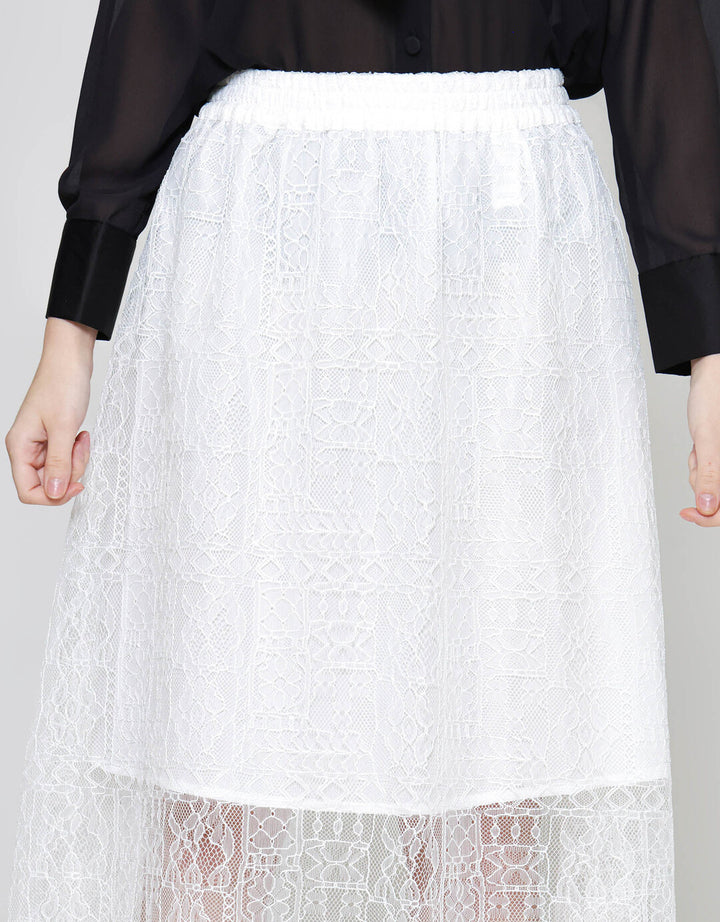 ZES Long Lace Rok Midi Wanita MASWB013