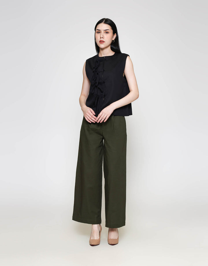 ZES Sleeveless Top With Tie Detail Blouse Wanita MASWT005