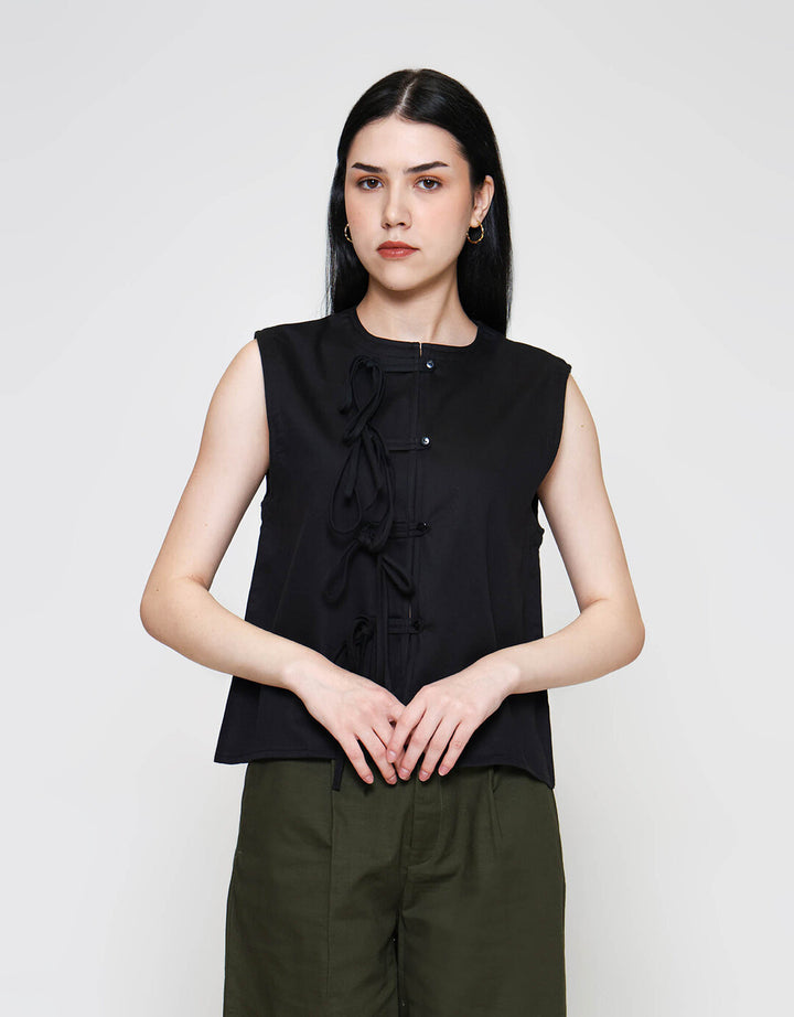 ZES Sleeveless Top With Tie Detail Blouse Wanita MASWT005