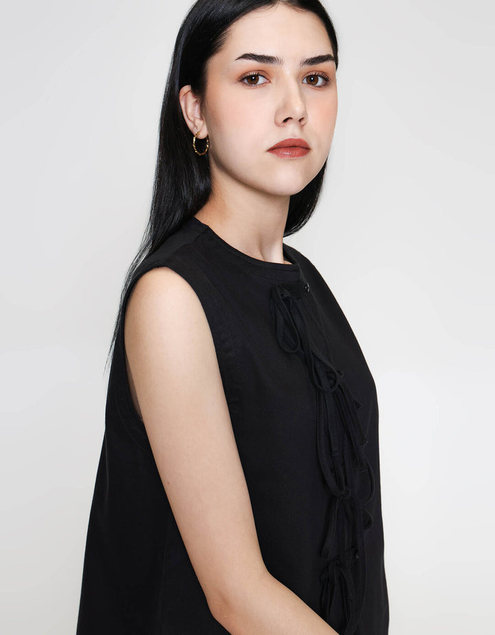 ZES Sleeveless Top With Tie Detail Blouse Wanita MASWT005