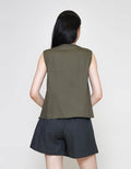 ZES Sleeveless Top With Tie Detail Blouse Wanita MASWT005