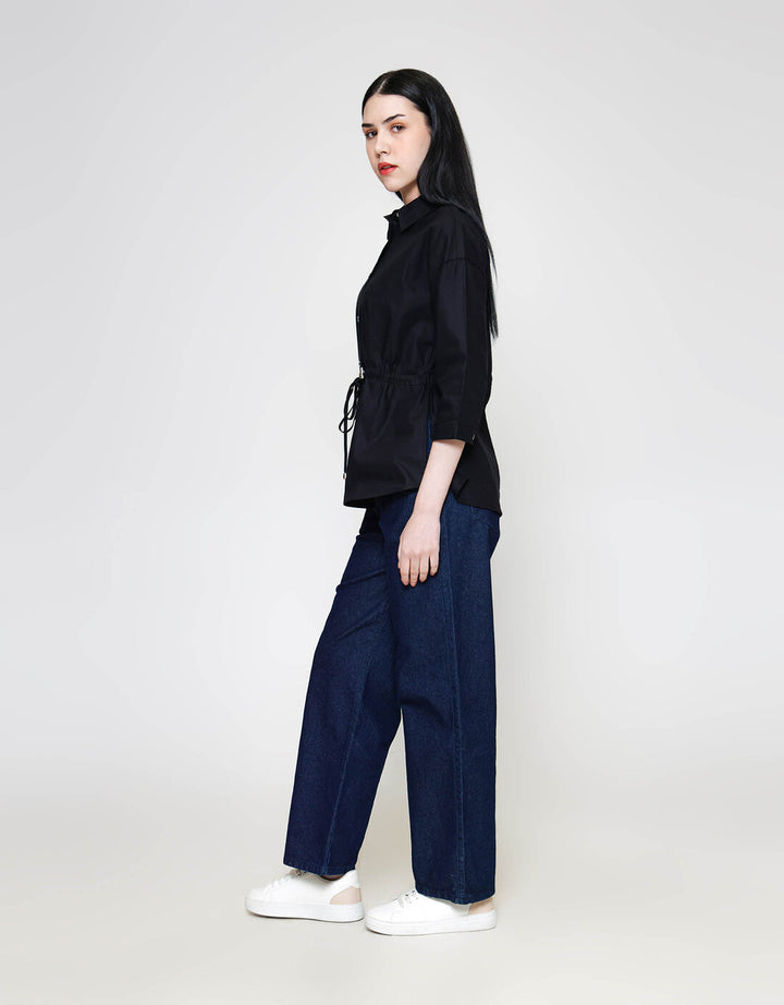 ZES With Waist Drawstring Kemeja Lengan Panjang Wanita TSBWT012