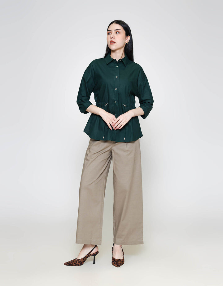 ZES With Waist Drawstring Kemeja Lengan Panjang Wanita TSBWT012
