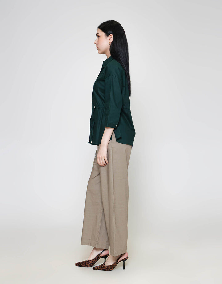 ZES With Waist Drawstring Kemeja Lengan Panjang Wanita TSBWT012