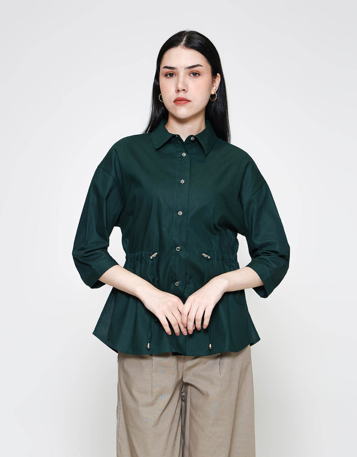 ZES With Waist Drawstring Kemeja Lengan Panjang Wanita TSBWT012