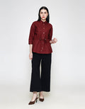 ZES With Waist Drawstring Kemeja Lengan Panjang Wanita TSBWT012
