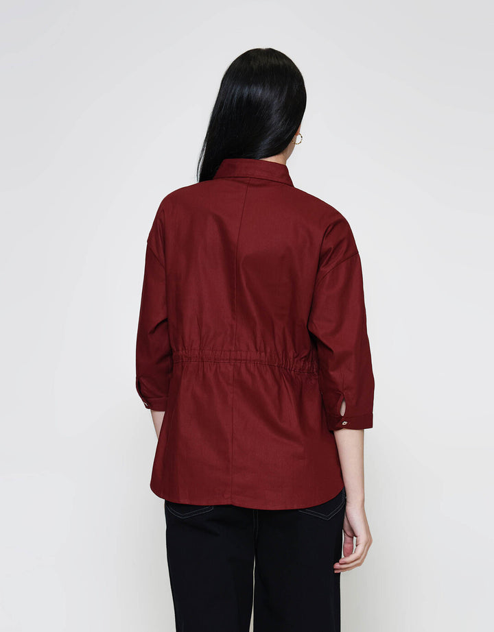 ZES With Waist Drawstring Kemeja Lengan Panjang Wanita TSBWT012