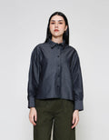 ZES Denim Look Kemeja Lengan Panjang Wanita TSBWT014