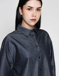 ZES Denim Look Kemeja Lengan Panjang Wanita TSBWT014