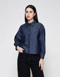 ZES Denim Look Kemeja Lengan Panjang Wanita TSBWT014