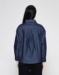 ZES Denim Look Kemeja Lengan Panjang Wanita TSBWT014