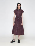 ZES Stripe Midi Dress Wanita TSBDD001