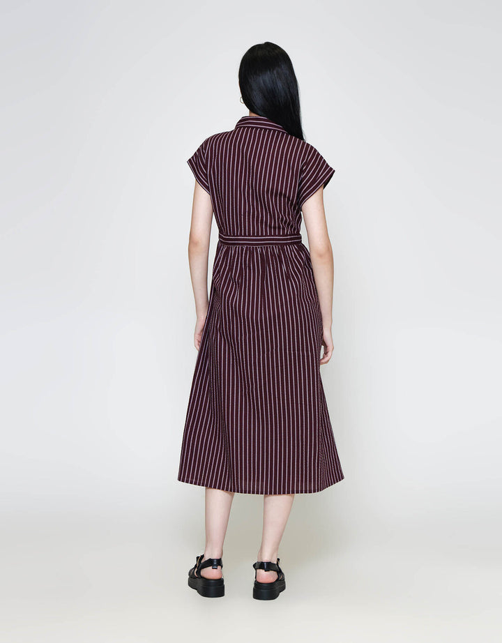 ZES Stripe Midi Dress Wanita TSBDD001
