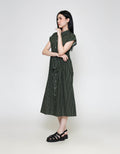 ZES Stripe Midi Dress Wanita TSBDD001