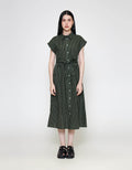 ZES Stripe Midi Dress Wanita TSBDD001