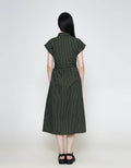 ZES Stripe Midi Dress Wanita TSBDD001