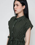 ZES Stripe Midi Dress Wanita TSBDD001