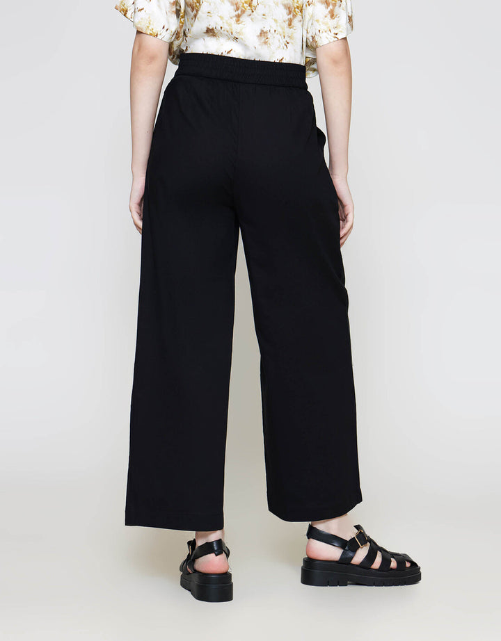 ZES Linen Look Straight With Pocket Underwaist Celana Panjang Wanita TSBWB006