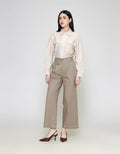 ZES Linen Look Straight With Pocket Underwaist Celana Panjang Wanita TSBWB006