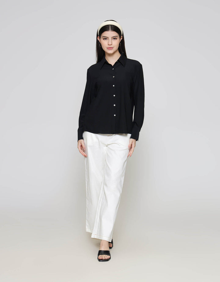 ZES Basic Flowy Plain Kemeja Wanita NIFWT006
