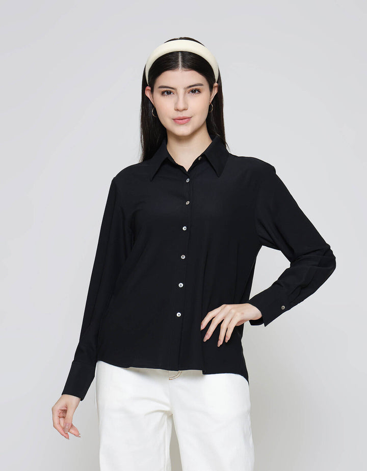 ZES Basic Flowy Plain Kemeja Wanita NIFWT006