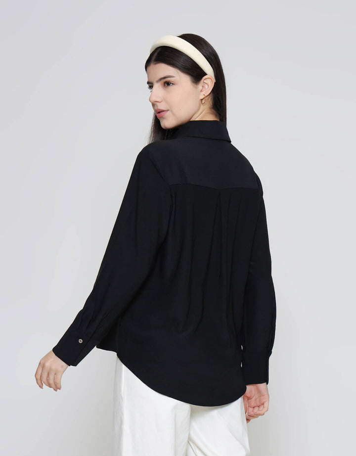 ZES Basic Flowy Plain Kemeja Wanita NIFWT006