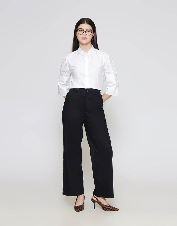 ZES Contrast Stitching Celana Panjang Wanita NIFWB010