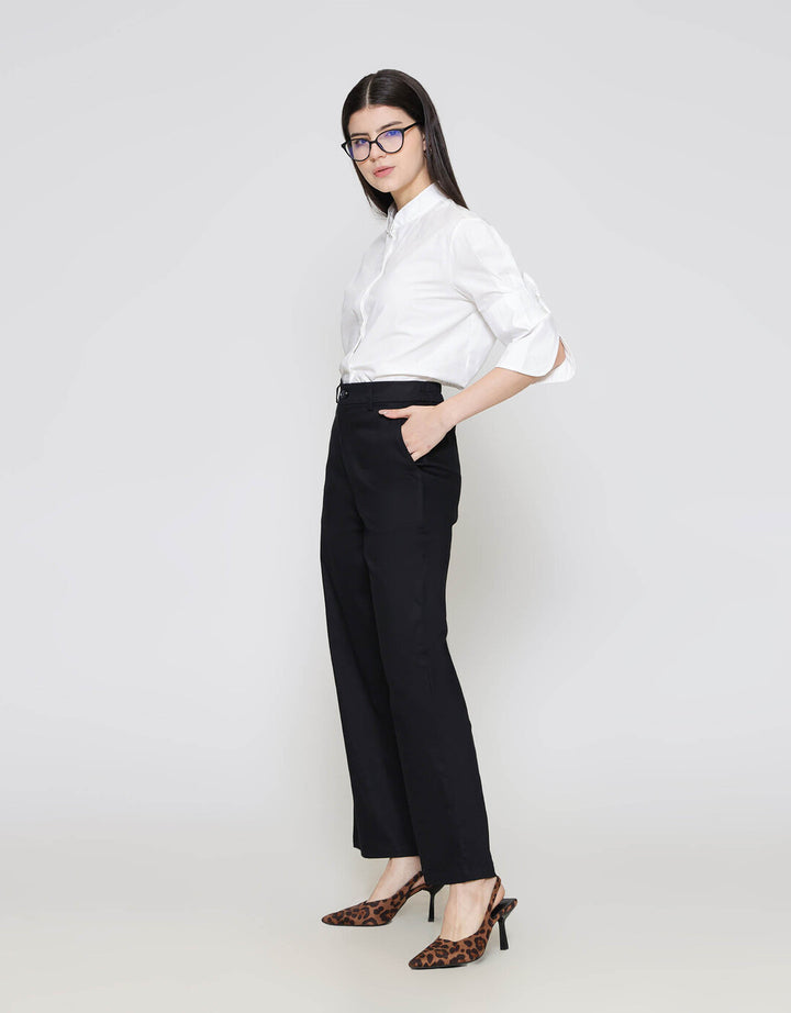 ZES Contrast Stitching Celana Panjang Wanita NIFWB010