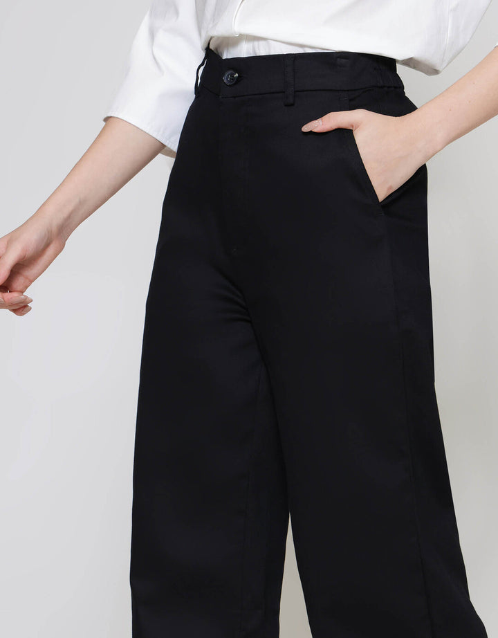 ZES Contrast Stitching Celana Panjang Wanita NIFWB010