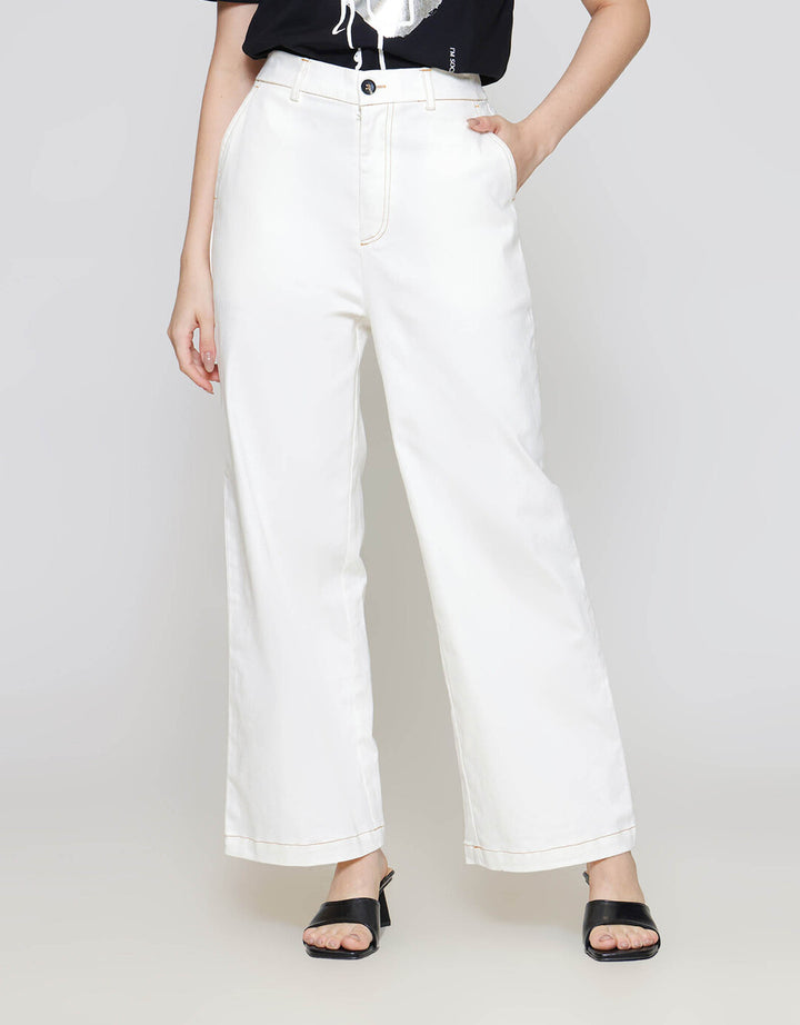 ZES Contrast Stitching Celana Panjang Wanita NIFWB010