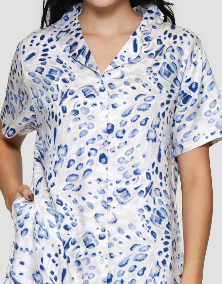 Nevada Ss Midi Dress Printed Water