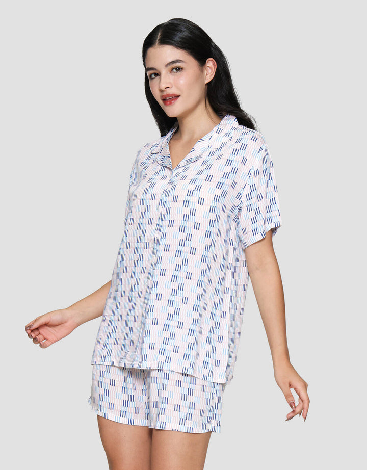 Nevada Printed Stripe Small Piyama Wanita