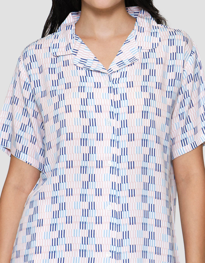 Nevada Printed Stripe Small Piyama Wanita