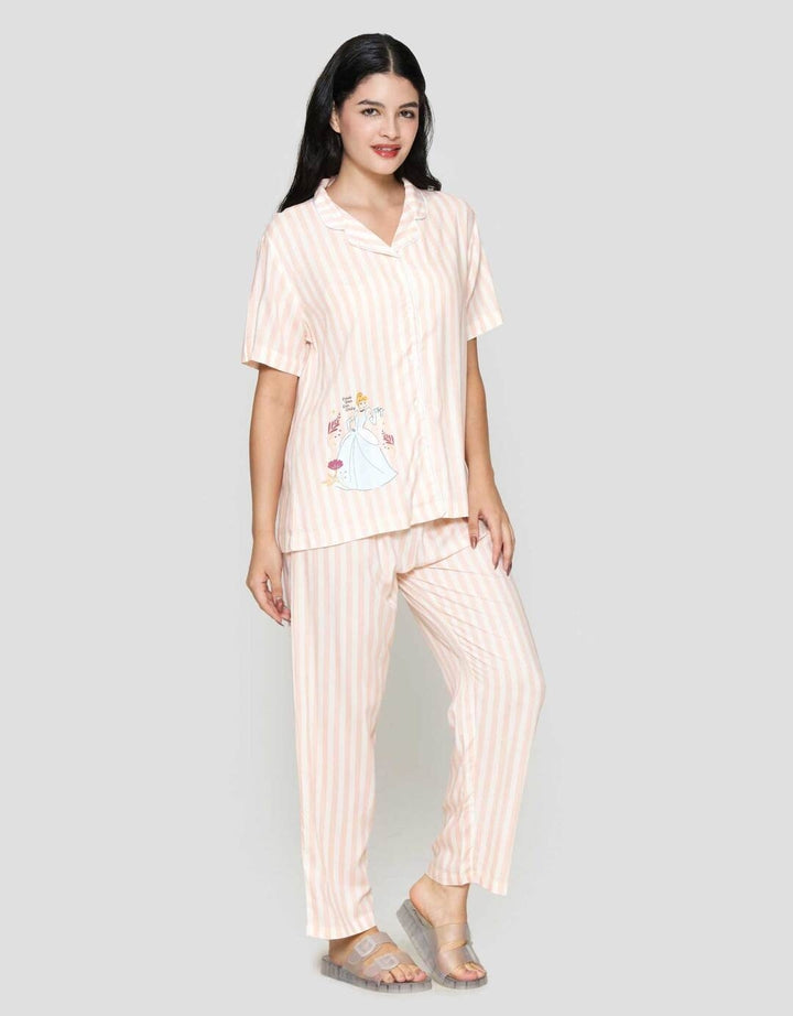 Disney Stripe Princess Piyama Set Wanita