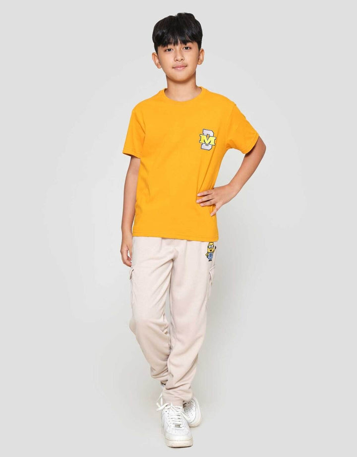 Character Minions Salur M Logo Kaos Anak Laki-laki