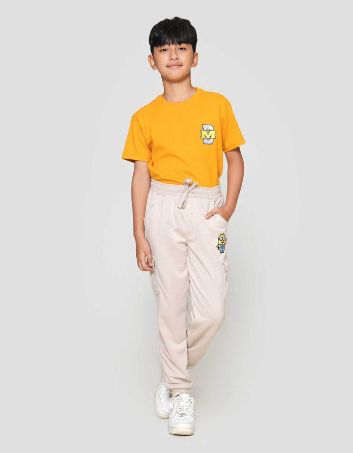 Character Minions Logo Cargo Celana Jogger Anak Laki-laki