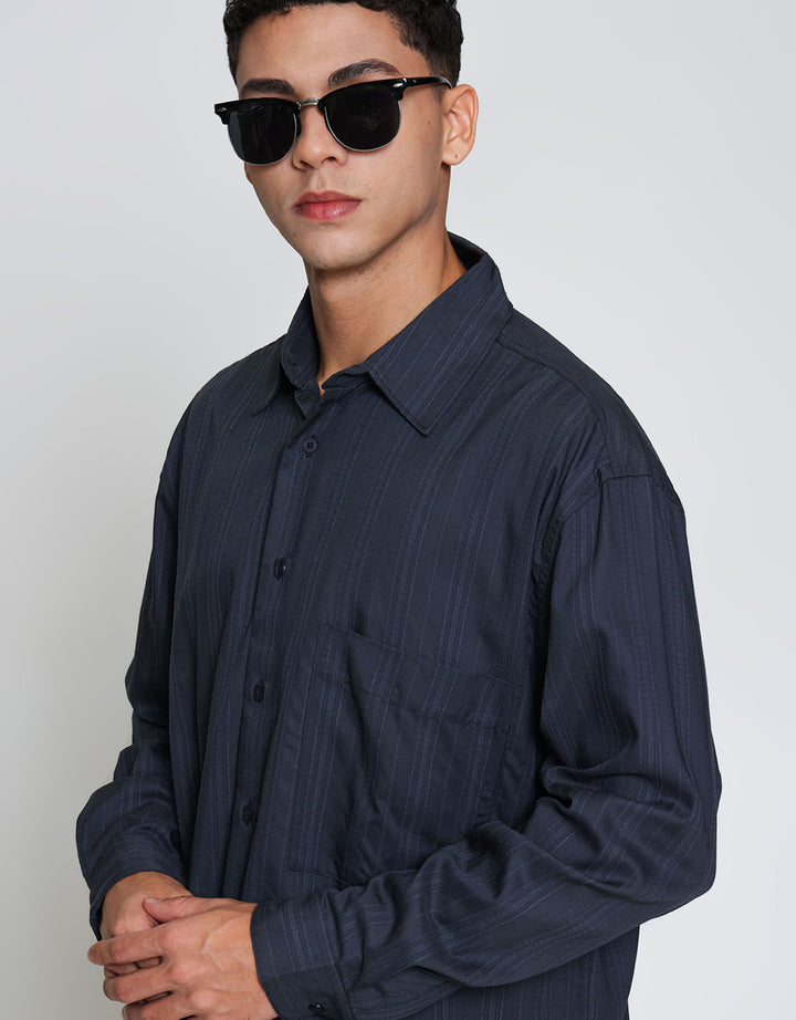 ZES TEXTURED STRIPES JAMES KEMEJA PRIA JAMES