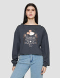 Disney Boatneck Baby Terry Print Mickey Mouse Sweater Wanita