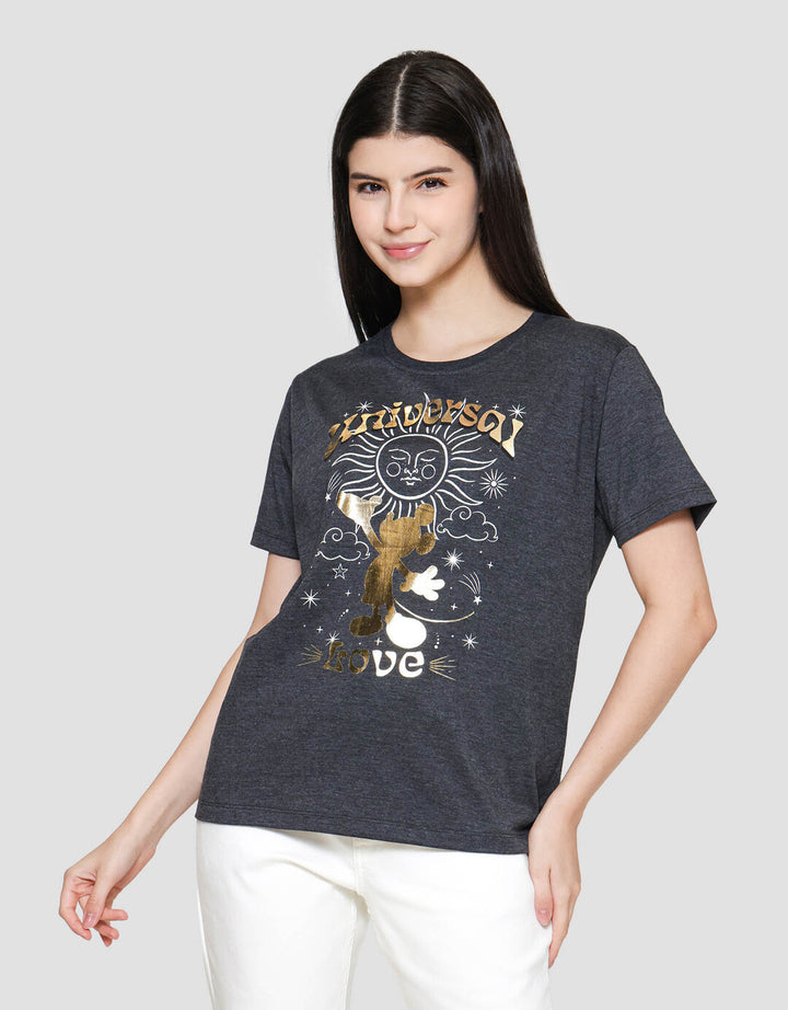 Disney Reguler Print Mickey Mouse Kaos Lengan Pendek Wanita